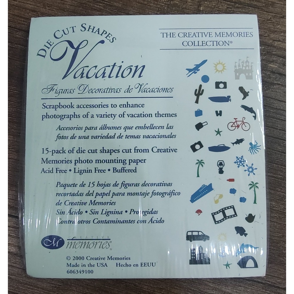 NOS Creative Memories VACATION DIE-CUT SHAPES for Scrapbooking